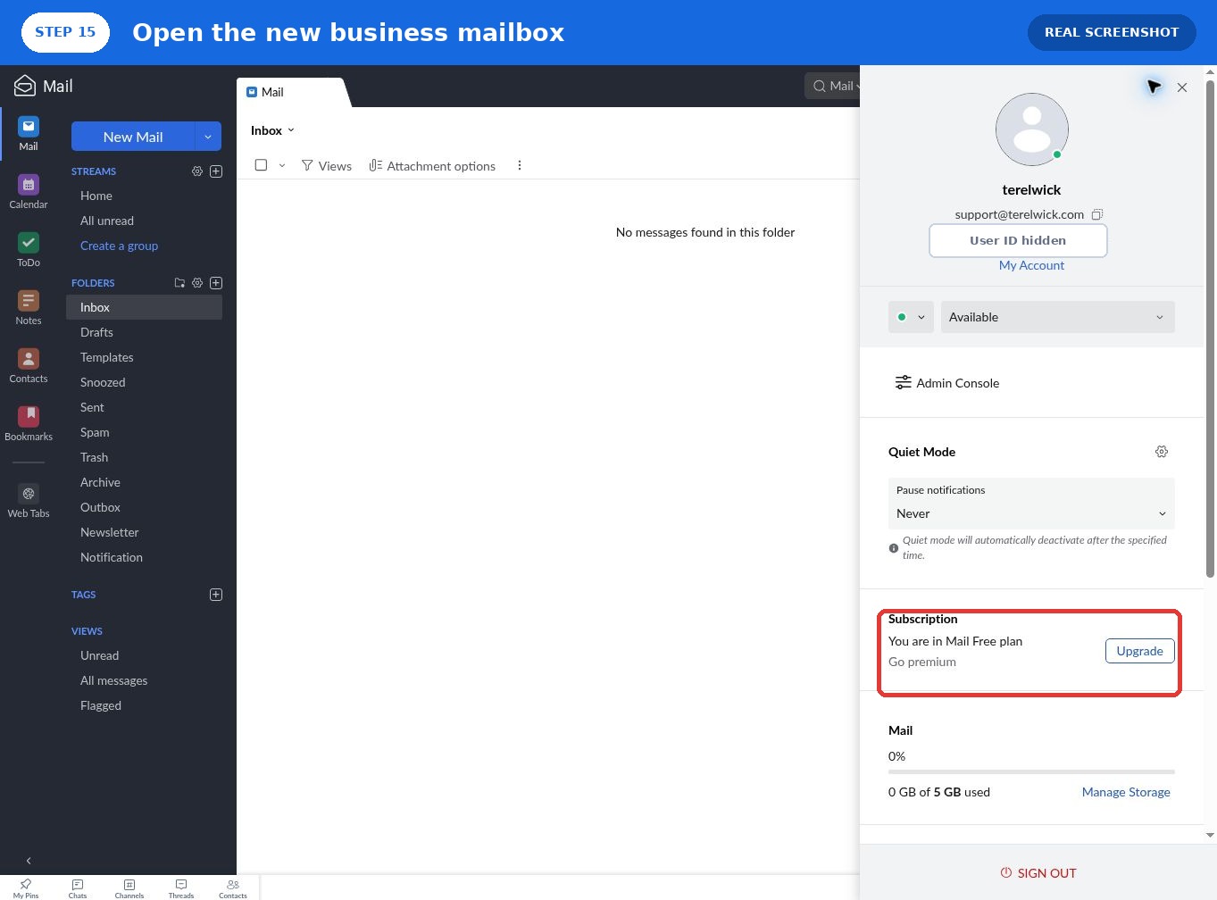 support@terelwick.com Zoho Mail 免费版收件箱