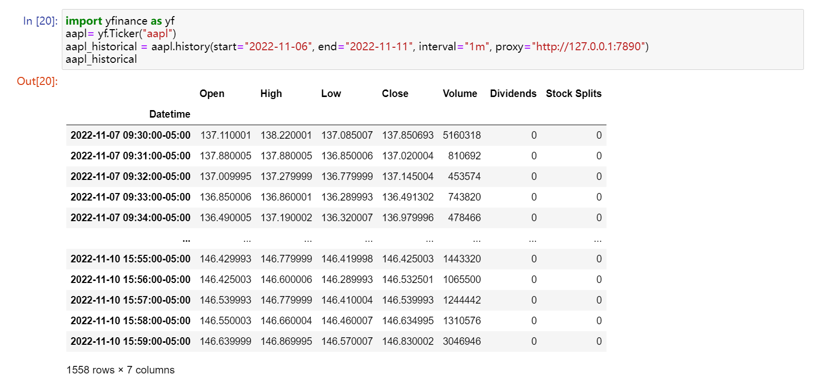 导入yfinance数据| 草凡博客