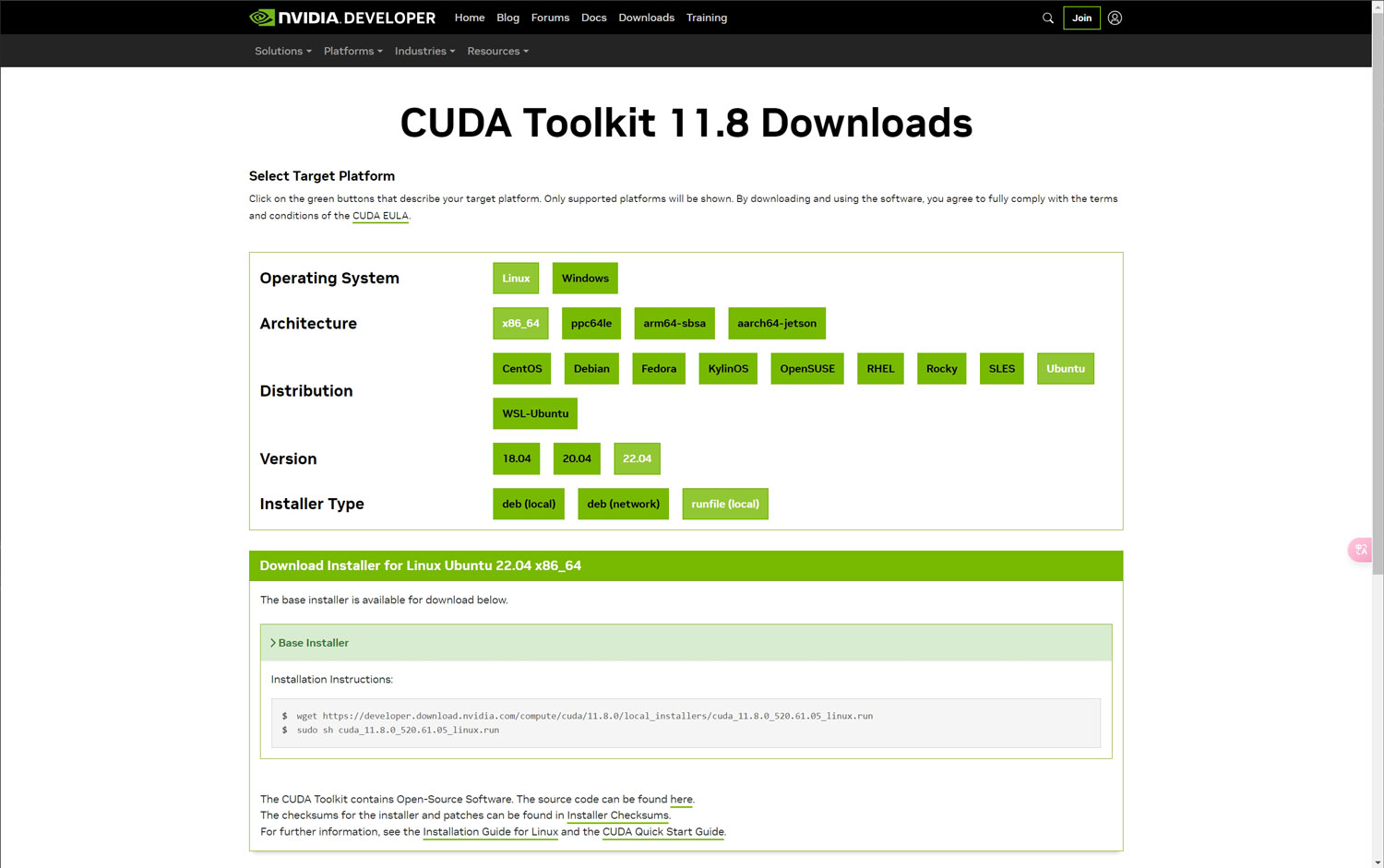 在ubuntu 22.04.4安装cuda和cudnn